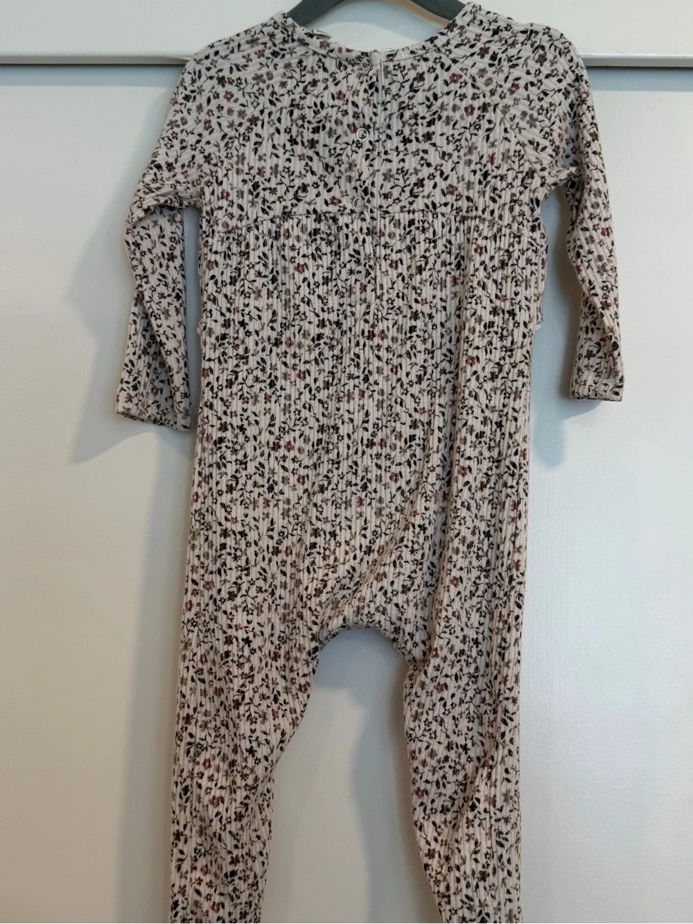 Toddler Floral Ruffle One-Piece Romper - Cream